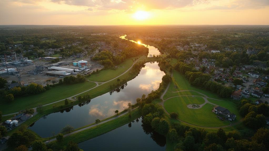 scenic suburban twin cities lake