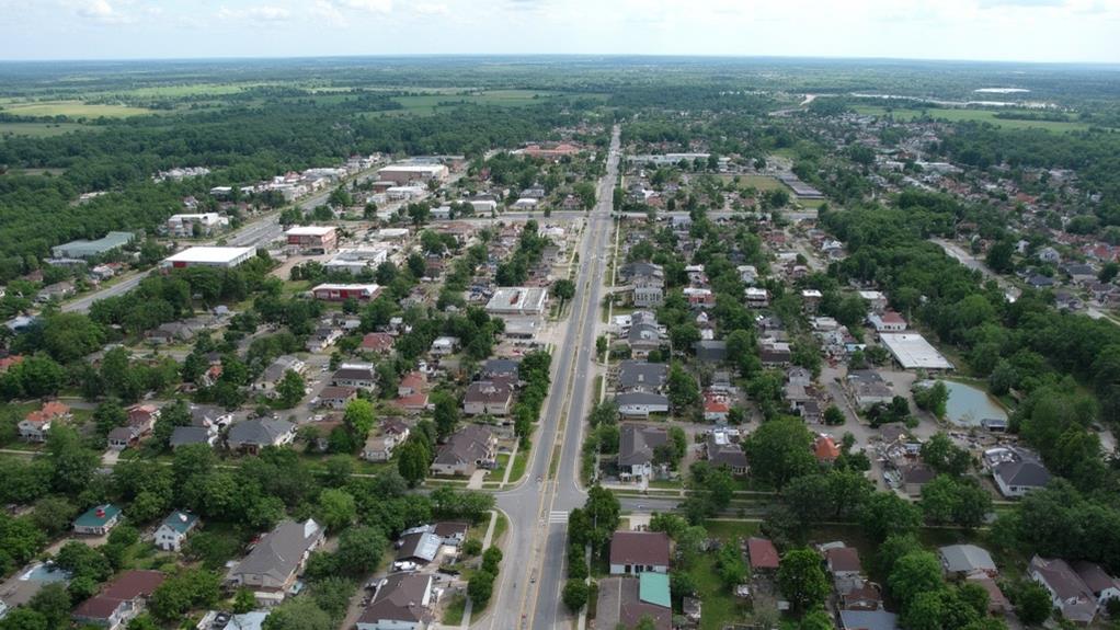 suburban minnesota community with businesses