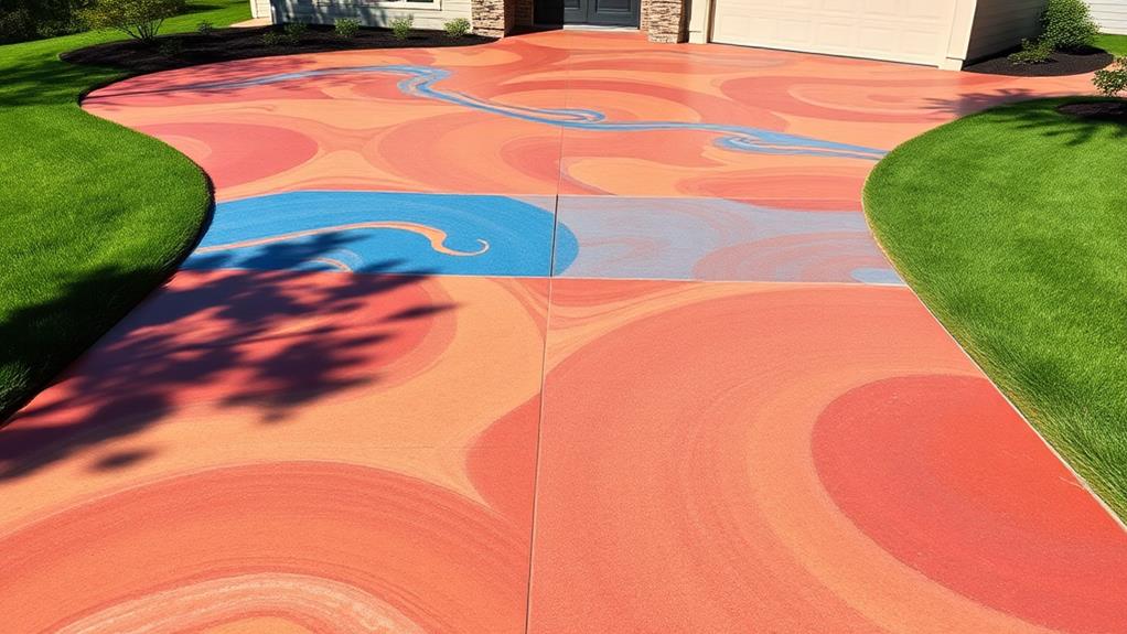 colorful concrete enhances curb appeal